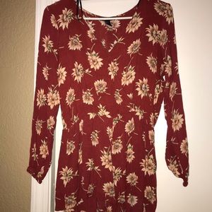 Forever 21 long sleeved Floral Romper